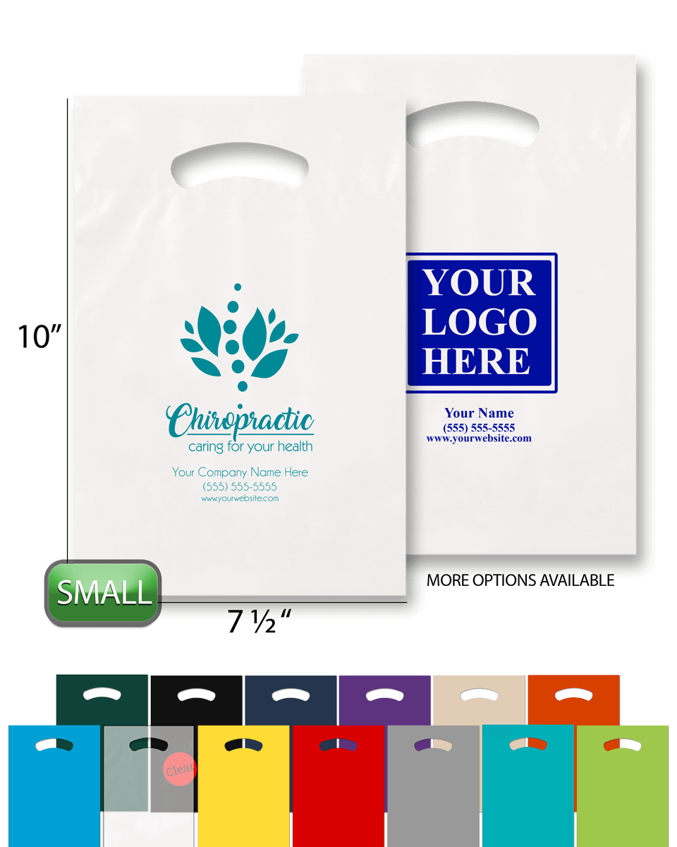 Plastic bags with company on sale logo